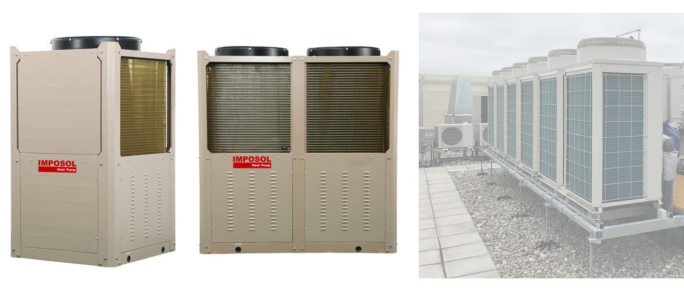 30~80 kW Monoblock DC Inverter & EVI Air ke Pam Haba Air Pemanasan / Penyejukan